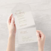 Moderne chique  gouden bruiloft all in one uitnodiging (Afscheurbaar)