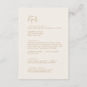 Moderne chique gouden bruiloft details informatiekaartje (Voorkant)