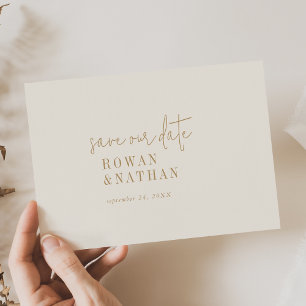 Moderne chique gouden bruiloft save the date