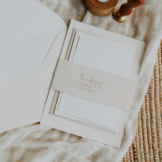 Moderne chique  gouden bruiloft uitnodigingen wikkel