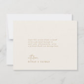 Moderne chique  gouden platte bruiloft bedankkaart (Achterkant)