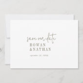 Moderne Chique Groene en Witte Bruiloft Save The Date (Voorkant)