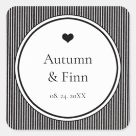 Moderne Chique Klassieke Bruiloft Custom Favor Vierkante Sticker