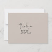 Moderne Chique KLEUR BEWERKBAAR Vlakke Bruiloft Bedankkaart (Voorkant)