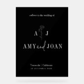 Moderne chique minimalistische bloemenbruiloft wel acryl bord (Voorkant)