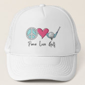 Moderne Chique Moeder Vrede Liefde Golf Vrouw Golf Trucker Pet (Voorkant)
