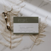 Moderne Chique Olijfgroen Menu Keuze RSVP-kaart