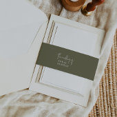 Moderne chique olijfgroene bruiloft uitnodigingen wikkel