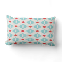 Moderne chique rode turquoise geometrische ikat ku