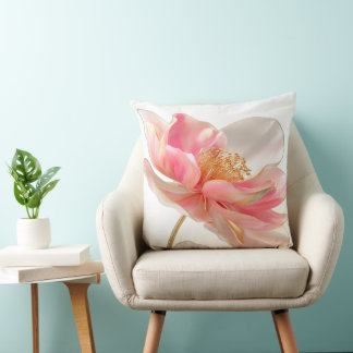 Moderne chique roze bloem accent kussen