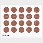 Moderne chique terracotta roest bruiloft envelop a ronde sticker (Vel)