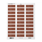 Moderne chique terracotta roest retour adres label (Full Sheet)