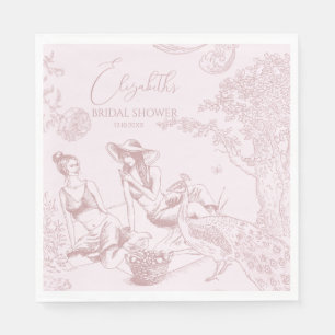 Moderne chique Toile de Jouy picknick bruidsdouche Servet