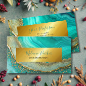 Moderne chique turquoise gouden marmeren glitter visitekaartje