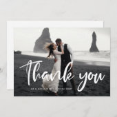 Moderne chique typografie bruiloft dank u kaart