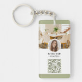 Moderne chique vastgoedmarketing QR-code Sleutelhanger (Voorkant)