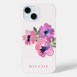 Moderne chique Waterverf roze bloemig
