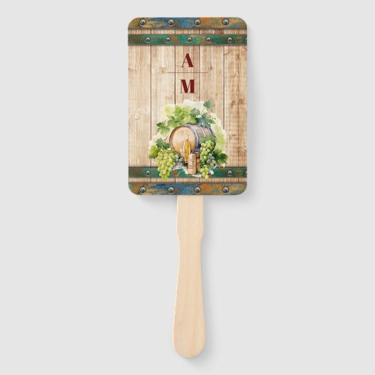 Moderne chique Waterverf wijngaard Landschap Bruil Handwaaier (Voorkant)