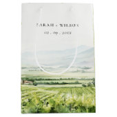 Moderne chique Waterverf wijngaard Landschap Bruil Medium Cadeauzakje (Voorkant)