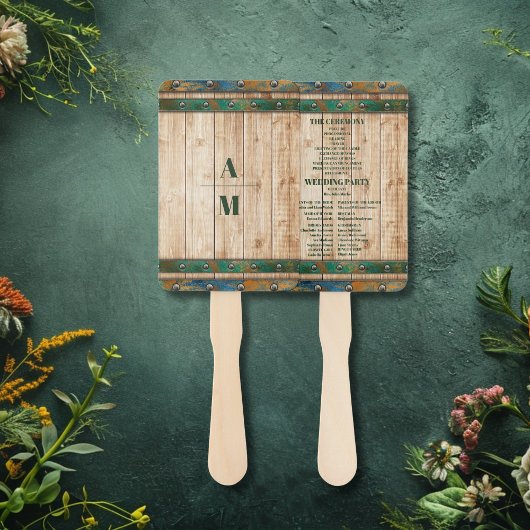 Moderne chique wijngaard bruiloft handwaaier