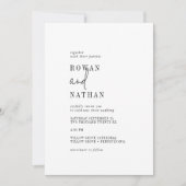 Moderne Chique Zwart-Wit Casual Bruiloft Kaart (Voorkant)