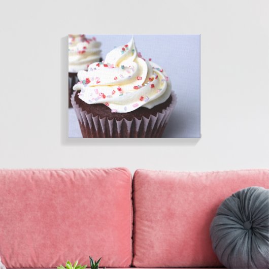 Moderne chocolade cupcakes met spruitjes canvas afdruk (Insitu (Woonkamer))