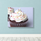 Moderne chocolade cupcakes met spruitjes canvas afdruk (Insitu (Houten vloer))