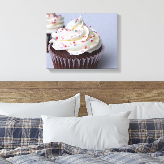 Moderne chocolade cupcakes met spruitjes canvas afdruk (Insitu (Slaapkamer))