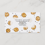 Moderne chocolade koekjes waterverf patroon visitekaartje (Achterkant)