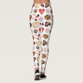 Moderne Chocolade Snoep Hart Print Leggings (Achterkant)