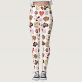 Moderne Chocolade Snoep Hart Print Leggings (Voorkant)