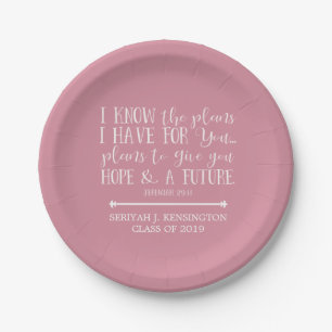 Moderne Christelijke Bijbel Verse Blush Pink Afstu Papieren Bordje