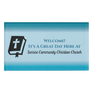 Moderne Christelijke kerk Greeter Usher Gradient N Naambadge