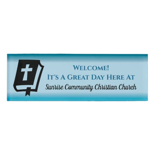 Moderne Christelijke kerk Greeter Usher Gradient Naambadge (Voorkant)