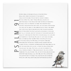 Moderne Christelijke psalm 91 Stomme Little Bird Foto Afdruk