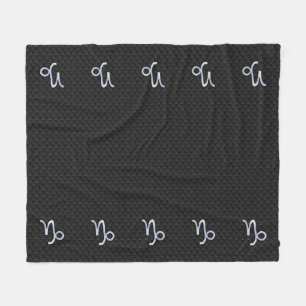 Moderne chroom zoals Capricorn Sign on Snake style Fleece Deken
