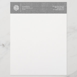 Moderne cijfers Logo Linen Accountant Gepersonaliseerd Briefhoofd