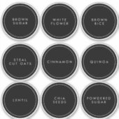Moderne Circle Kitchen en Pantry Storage Labels (Voorkant)
