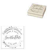 Moderne Circulaire Custom Save the Date Wedding Rubberstempel (Gestempeld)