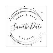 Moderne Circulaire Custom Save the Date Wedding Rubberstempel (Afrduk)
