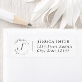 Moderne Circular Monogram Aangepast adres Etiket (Insitu)