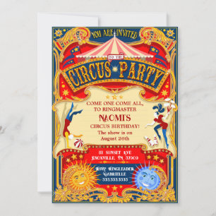 Moderne  Circus Carnival Festival Birthday Kaart
