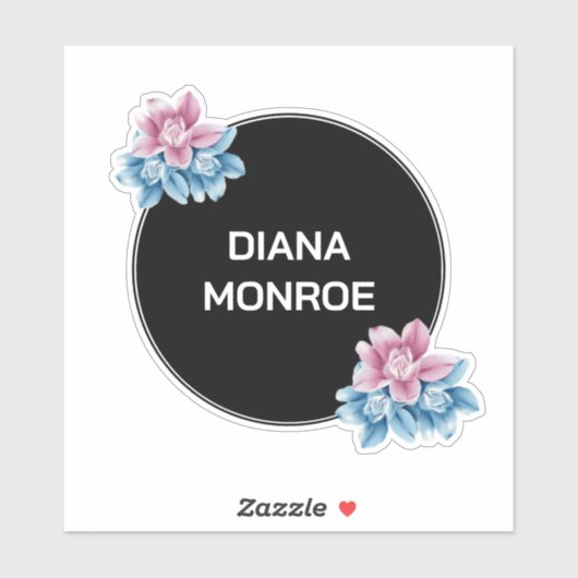 Moderne cirkel bloemenkrans elegant sticker (Vel)