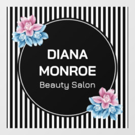 Moderne cirkel bloemenkrans elegante gepersonalise raamsticker