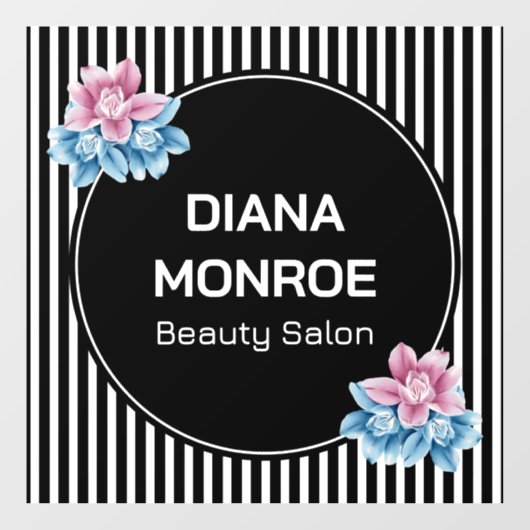 Moderne cirkel bloemenkrans elegante gepersonalise raamsticker (Vel)