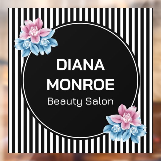 Moderne cirkel bloemenkrans elegante gepersonalise raamsticker (Vel 2)