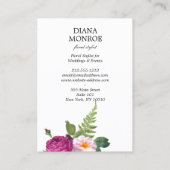 Moderne Cirkel Bloemenkrans Wit Groot Visitekaartje (Achterkant)