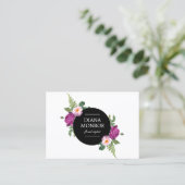 Moderne Cirkel Bloemenkrans Wit Groot Visitekaartje (Staand voorkant)