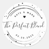 Moderne cirkel de perfecte tweedeling ronde sticker (Voorkant)