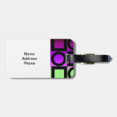 Moderne cirkel en vierkant ontwerp bagagelabel (Achterkant horizontaal)